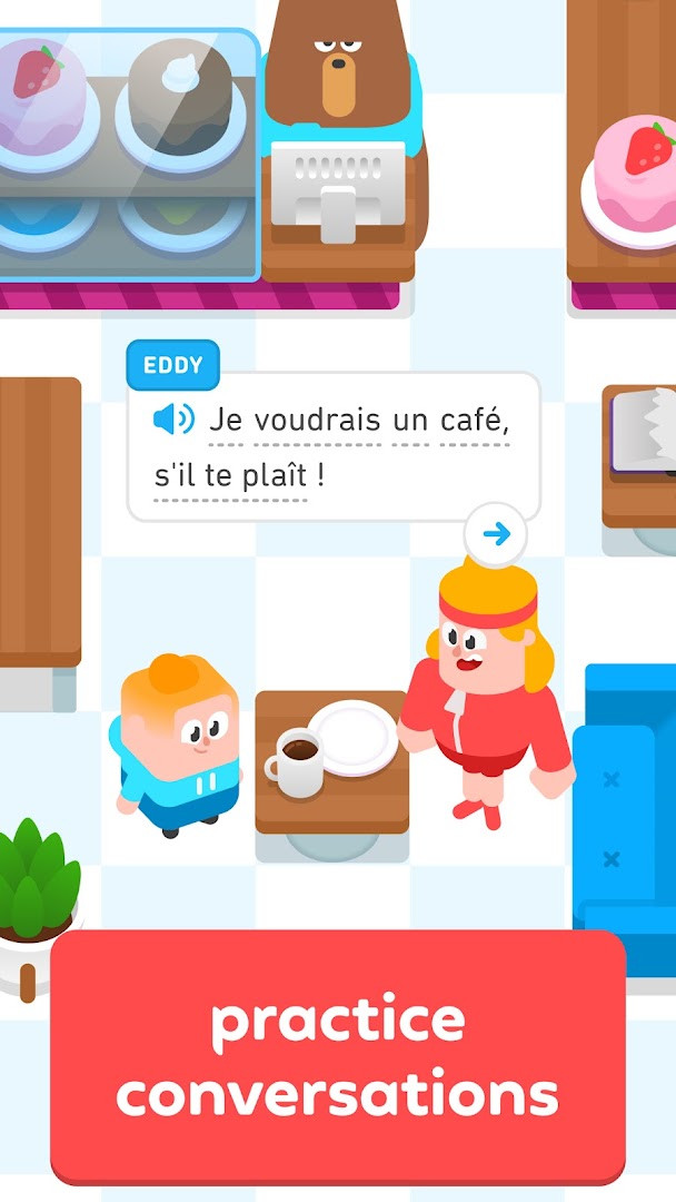 Duolingo music course with on-screen keyboard for learning songs.
