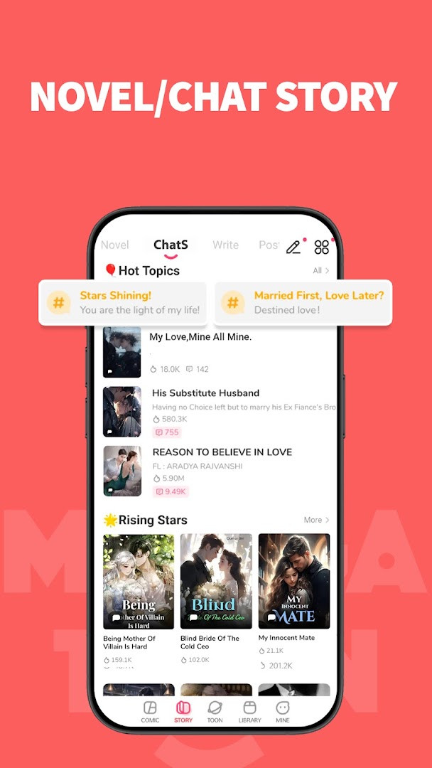 MangaToon: Comic & Manga genre filter for fantasy, action, and romance stories