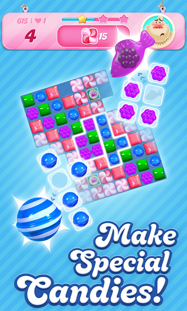 Candy Crush Saga level map showing progress through sweet stages