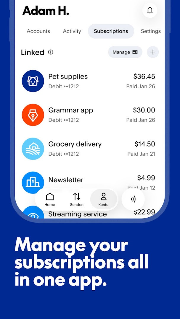 Package tracking screen listing orders and their delivery status