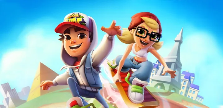 Subway Surfers screenshot highlighting swipe acrobatics moves