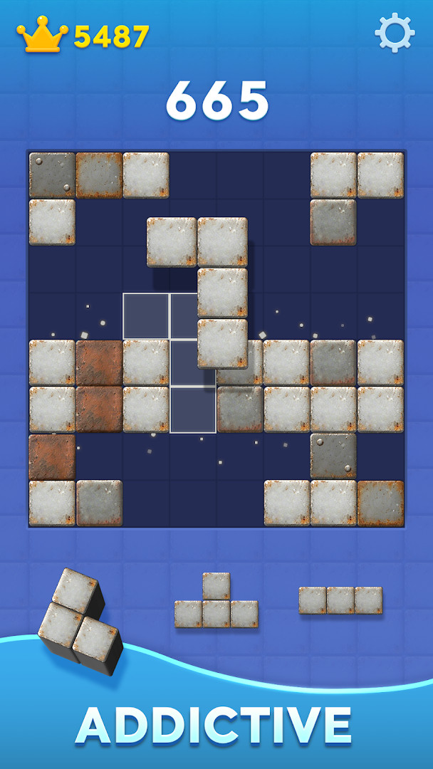 Block Blast! combo moment with multiple lines cleared at once