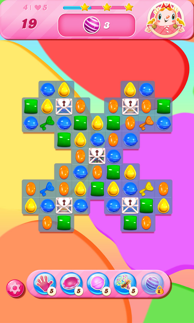 Candy Crush Saga combo explosion with Color Bomb and striped candy