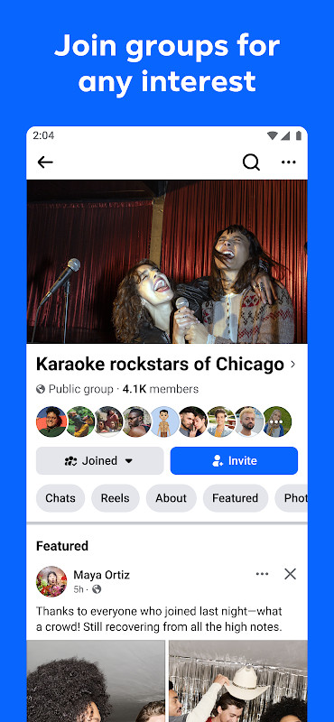 Facebook Reels player with short vertical videos and editing templates