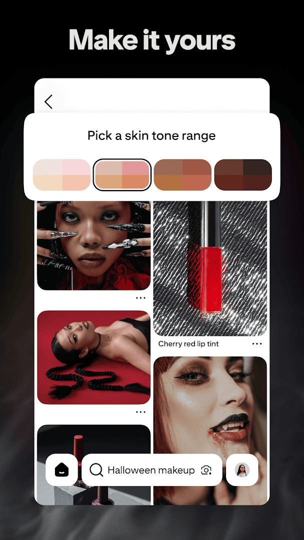 Pinterest shopping section for browsing styles you love