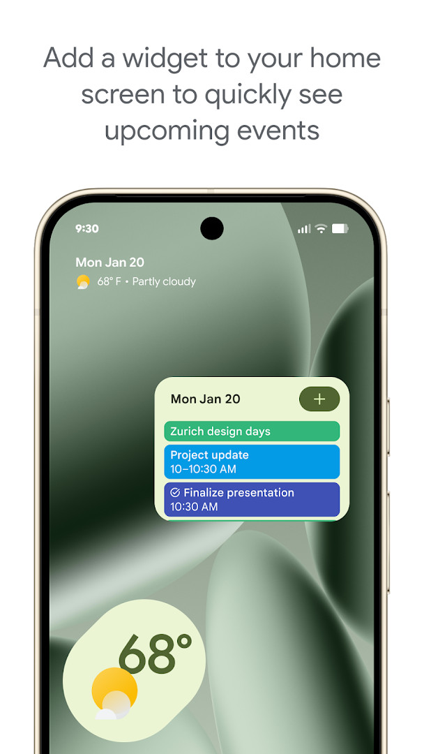Google Calendar event page with attached notes and Google Meet call option