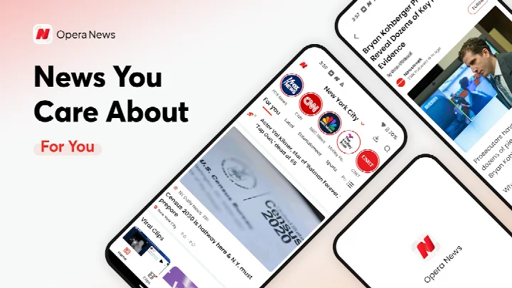 Personalized news feed showing breaking headlines and trending stories