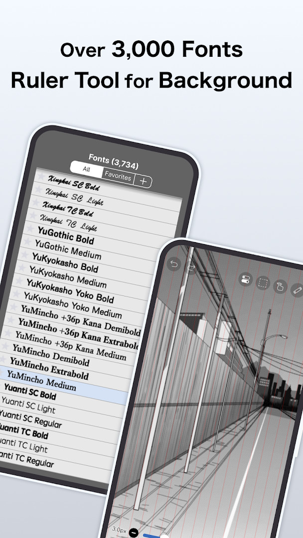 Canvas settings and export options for finished illustrations and animations