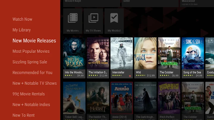 Google TV personalized recommendations based on thumbs up ratings.