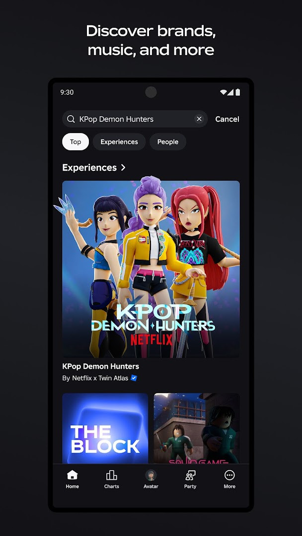 Roblox chat and friends interface for connecting with other players.