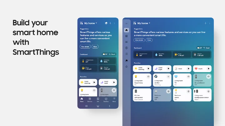 SmartThings Routine Insights screen showing top routines and recent activity