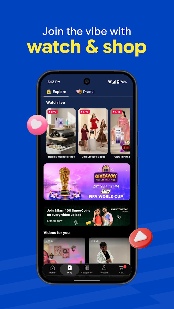 Flipkart app Vibes feature for immersive shopping experience