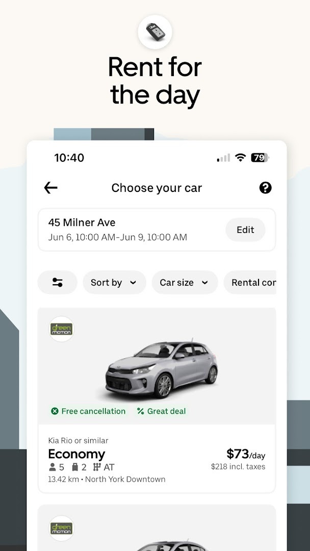 Reserve a ride in advance with date and time picker