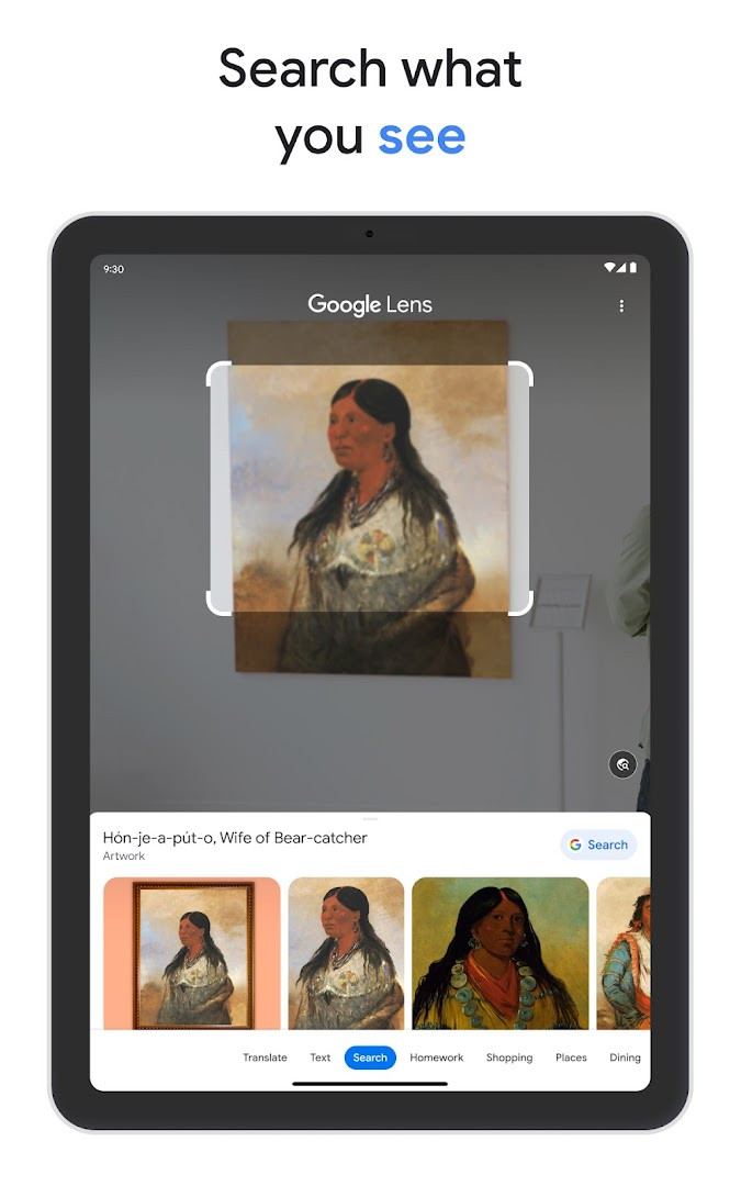 Google Search Widget on a home screen with shortcuts to AI Mode and Lens
