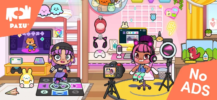 Avatar customization screen with outfits, hairstyles, and accessories to choose from