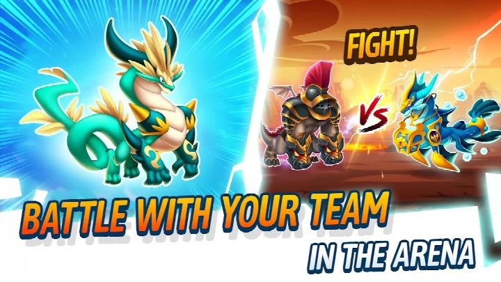 Dragon City: Mobile Adventure breeding screen combining two dragons into a hybrid species