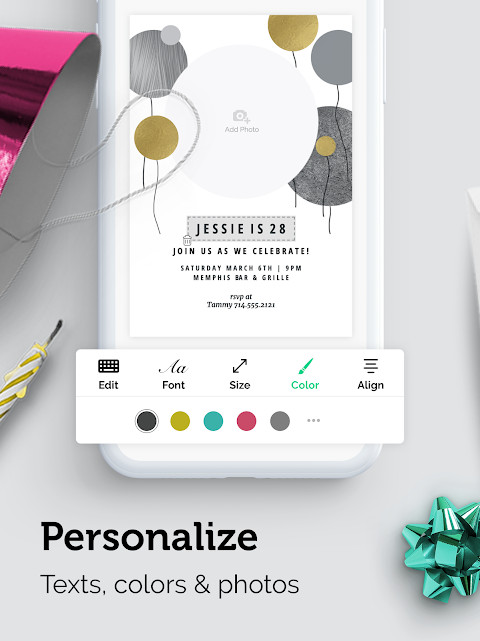 Invitation Maker: Cards & RSVP RSVP setup with fields for dress code, parking and gift details