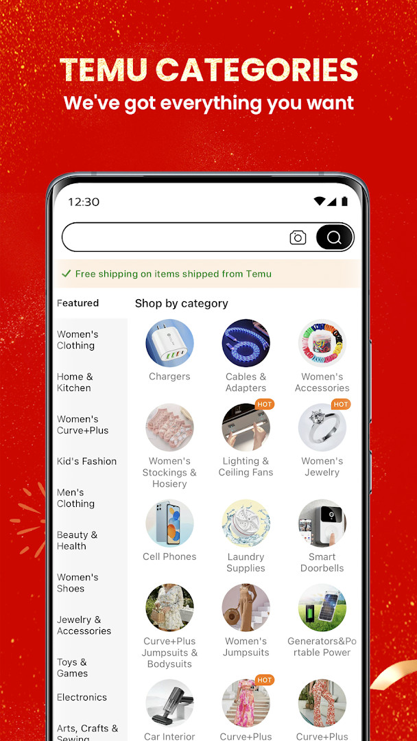 Temu: Shop Like a Billionaire showcasing clothing and shoes