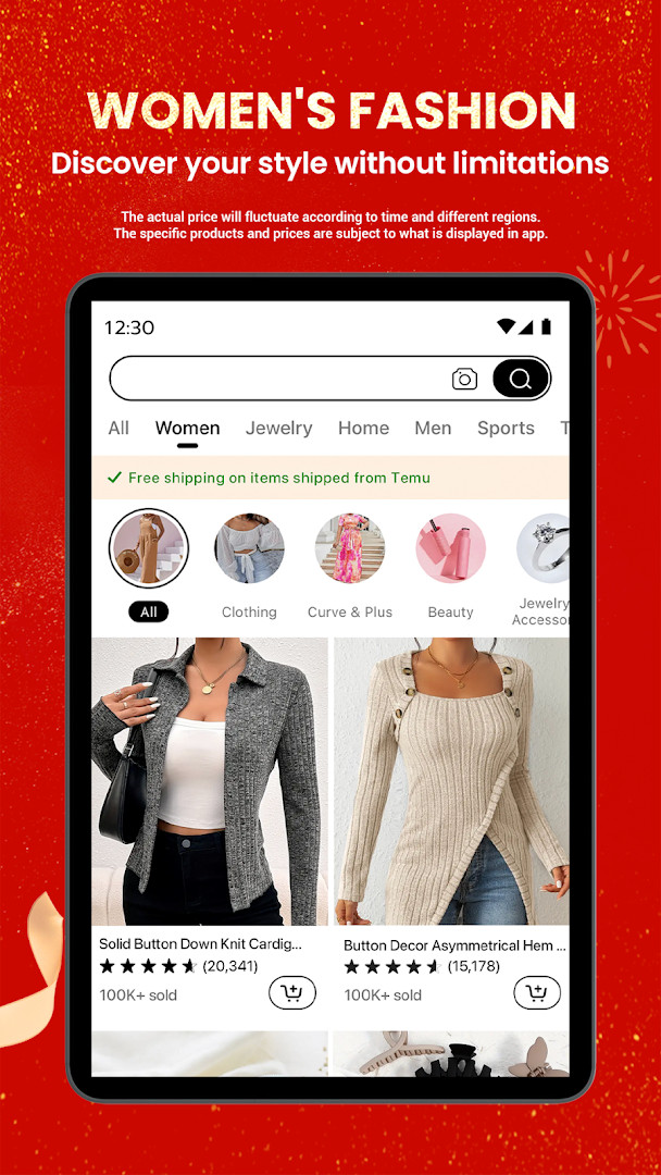 Temu: Shop Like a Billionaire daily deals page